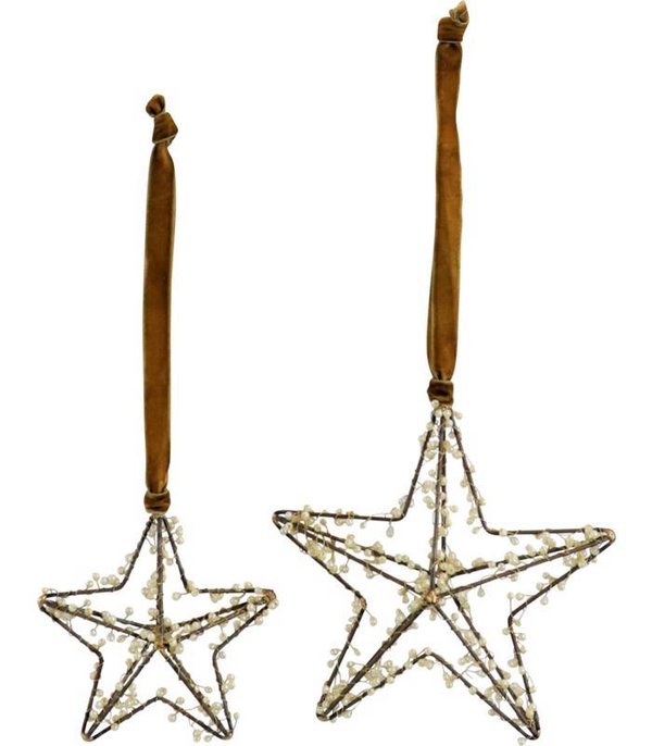 Zierhängerset "Sterne mit Perlen", 2er-Set