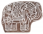 indischer Textildruck-/Mehndistempel "Elefant", Holz