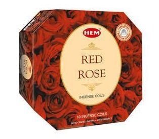 HEM Red Rose Incense Coils / Räucherspiralen, 10 Stk.