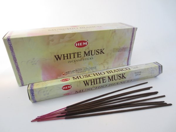 HEM White Musk Incense Sticks/Räucherstäbchen, 20 Stk.