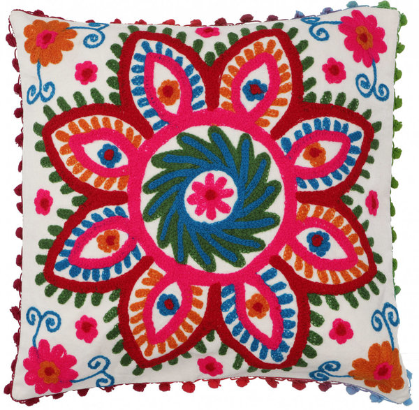 Boho Kissenhülle "Mexican Folklore", 40*40cm - in 4 verschiedenen Farben
