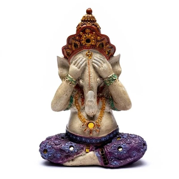 Ganesha Statuen "Nicht sprechen / nicht hören / nicht sehen", 21 cm
