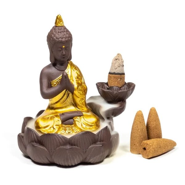 Rückflusskegelhalter "Buddha" gold